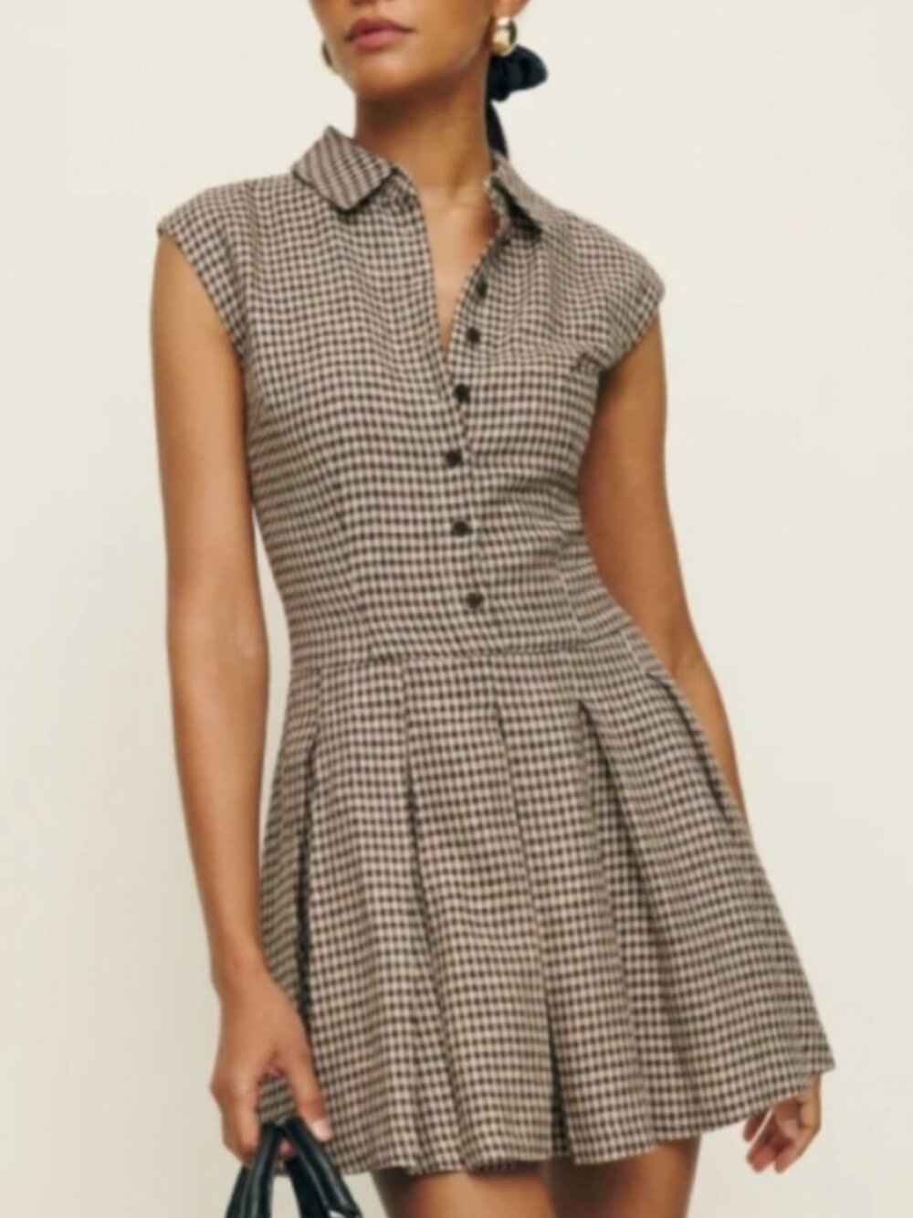 Reformation Arella Linen Dress in Tartine Check - Picture 6 of 9